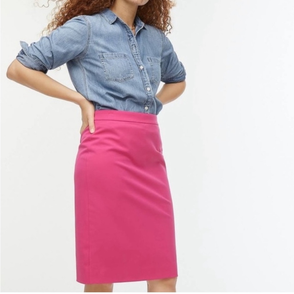 J. Crew - No. 2 Pencil Skirt in Hot Pink Neon Flamingo